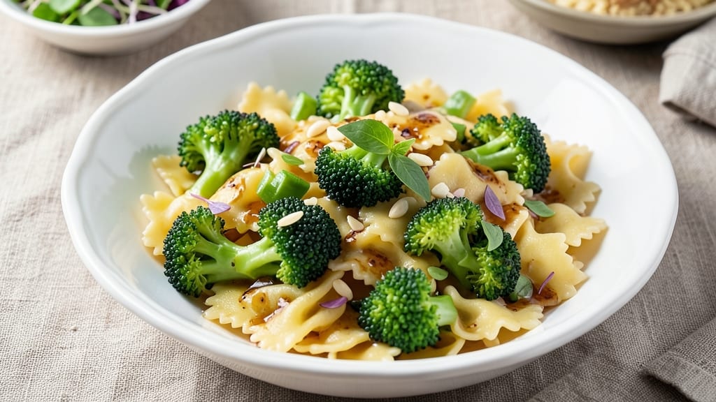 Broccoli Pasta Salad With Italian Dressing Recipe: Crisp-Tender Florets and Al Dente Noodles