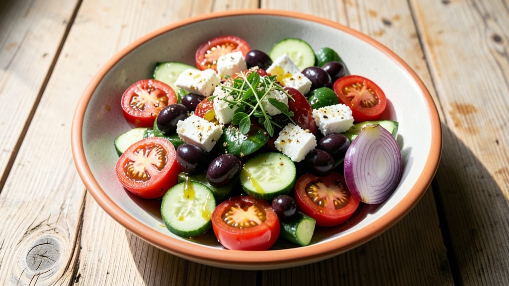 Greek Salad Recipe With Red Wine Vinegar: Crisp Celery Crowns and Bright Vinegar Zing