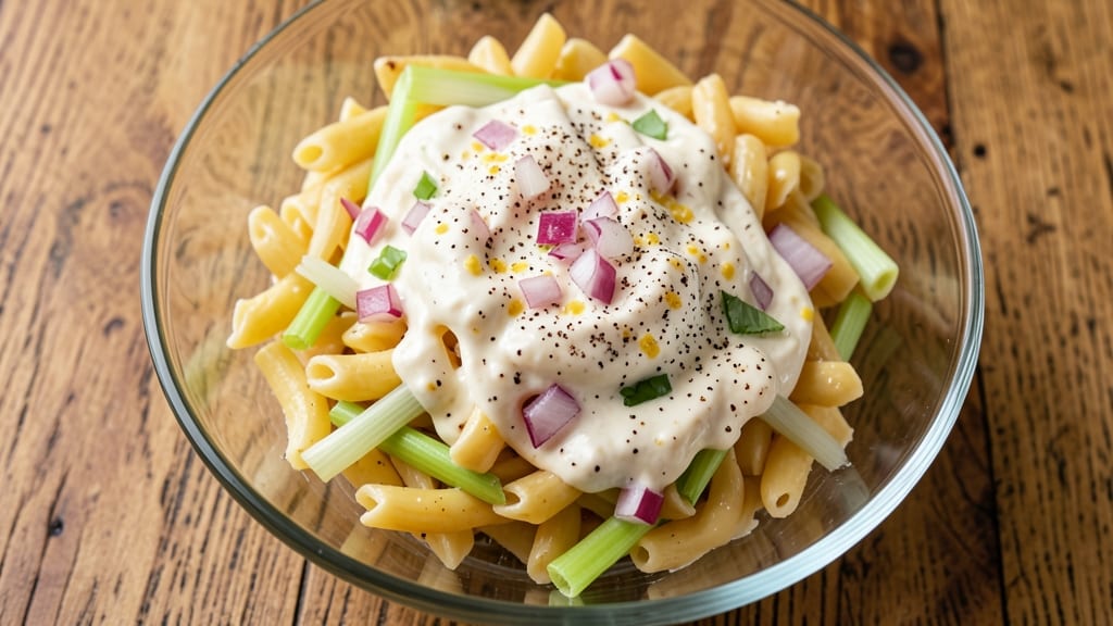 Bavarian Inn Pasta Salad Recipe: Crisp Celery Crowns Over Creamy Herb Velouté
