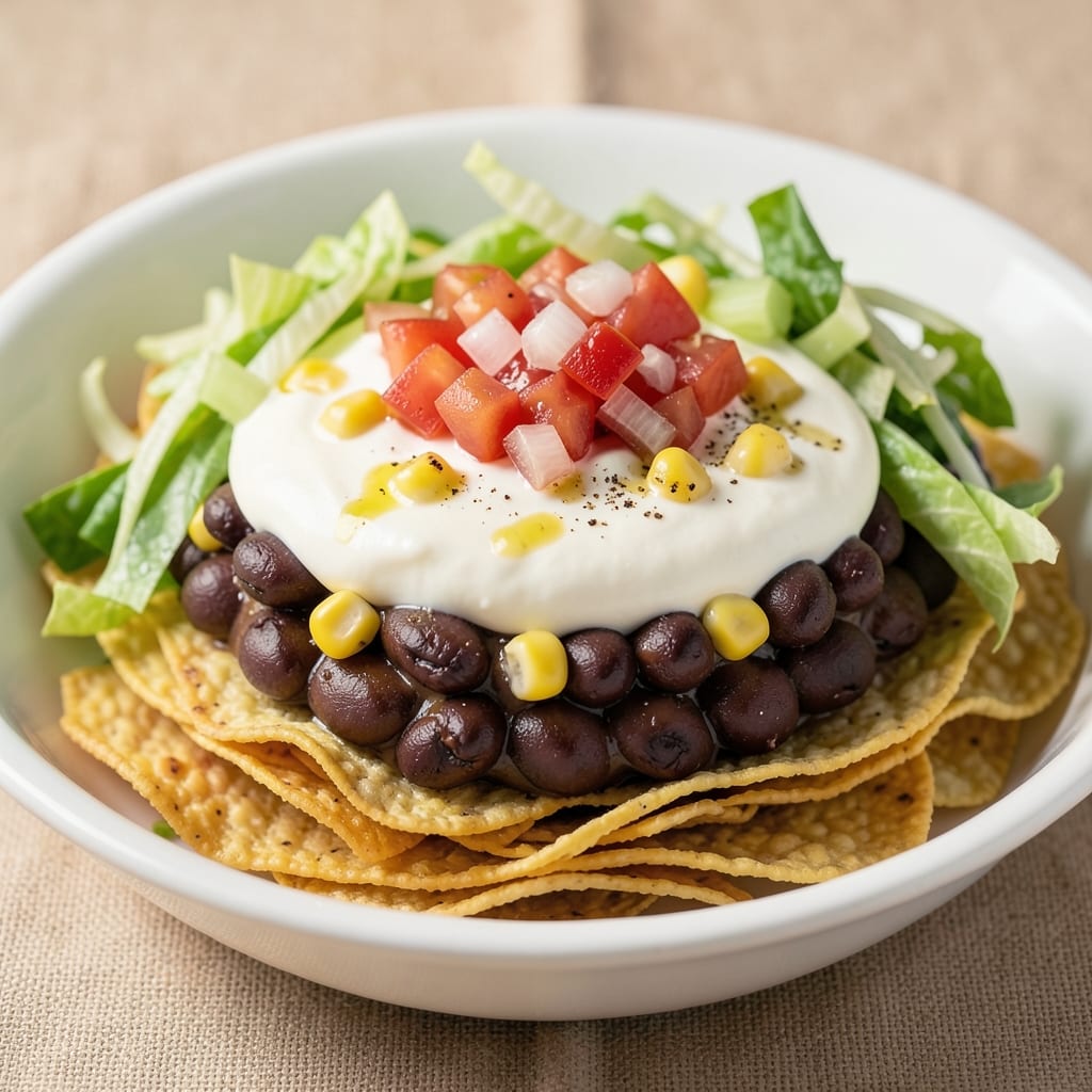 7-Layer Taco Salad Dip Recipe: Crunchy Celery and Cheese Tower in One Bowl
