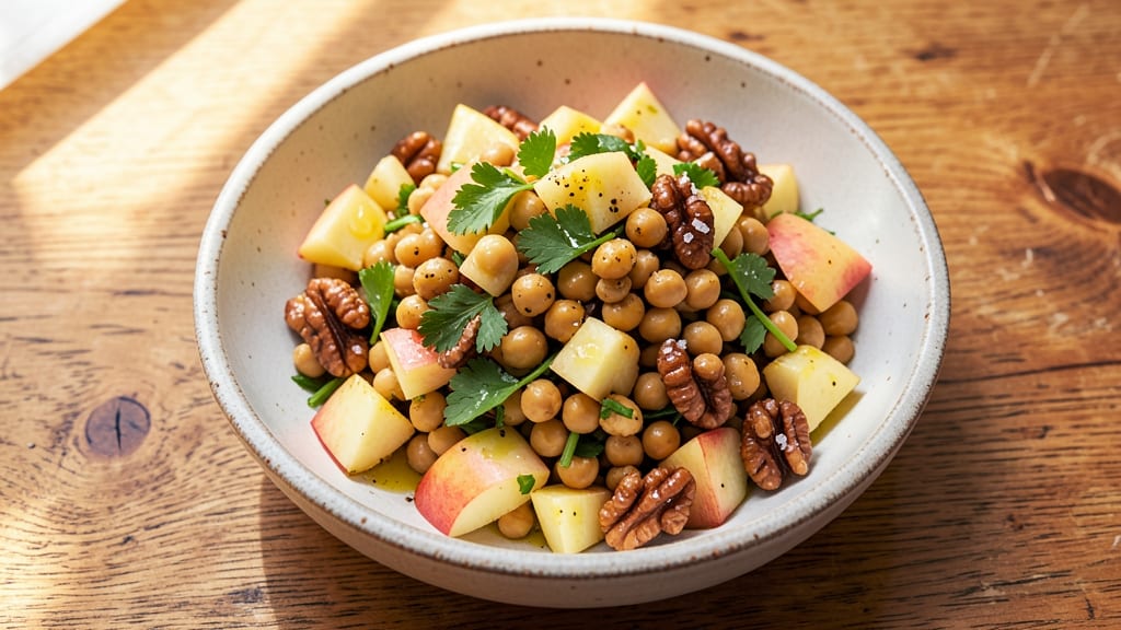 Apple Chickpea Salad Recipe: Sweet-Tart Crunch With Nutty Walnut Topping