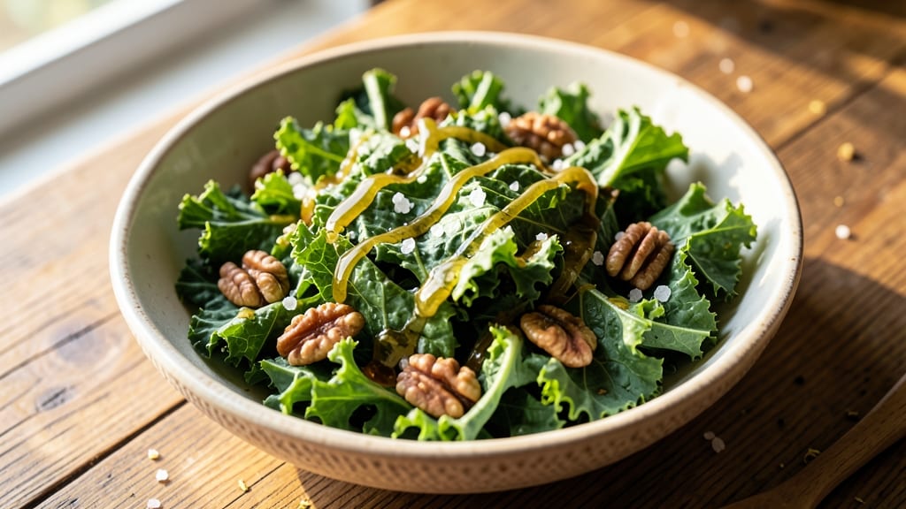 Blanched Kale Salad Recipe: Bright Greens With Nutty Garlic Crunch