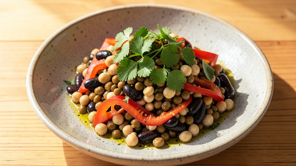 Bean and Lentil Salad Recipe: Cold-Pressed Herb Freshness With No-Cook Ease