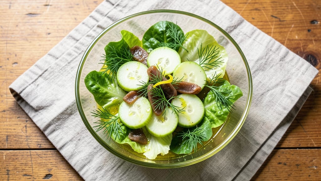 Freddie Salad Recipe by Jeff Ruby: Celery Crowns Crunch Over Bold Anchovy-Dill Creaminess