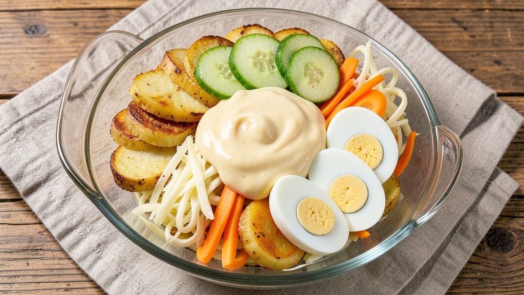 Authentic Russian Salad Recipe: Crisp Celery Crowns Over Creamy Mayonnaise Bliss
