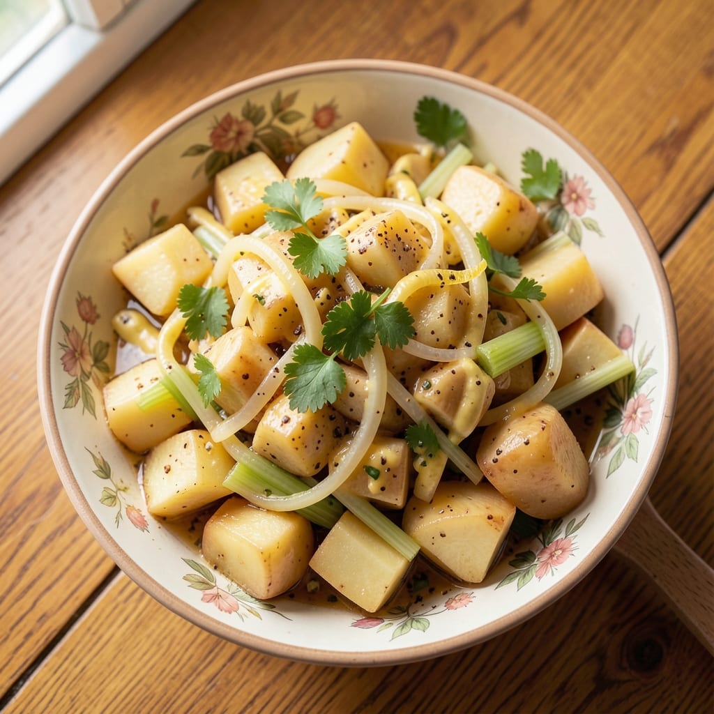 1940s Potato Salad Recipe: Mustard-And-Vinegar Tang With Crispy Celery Bites