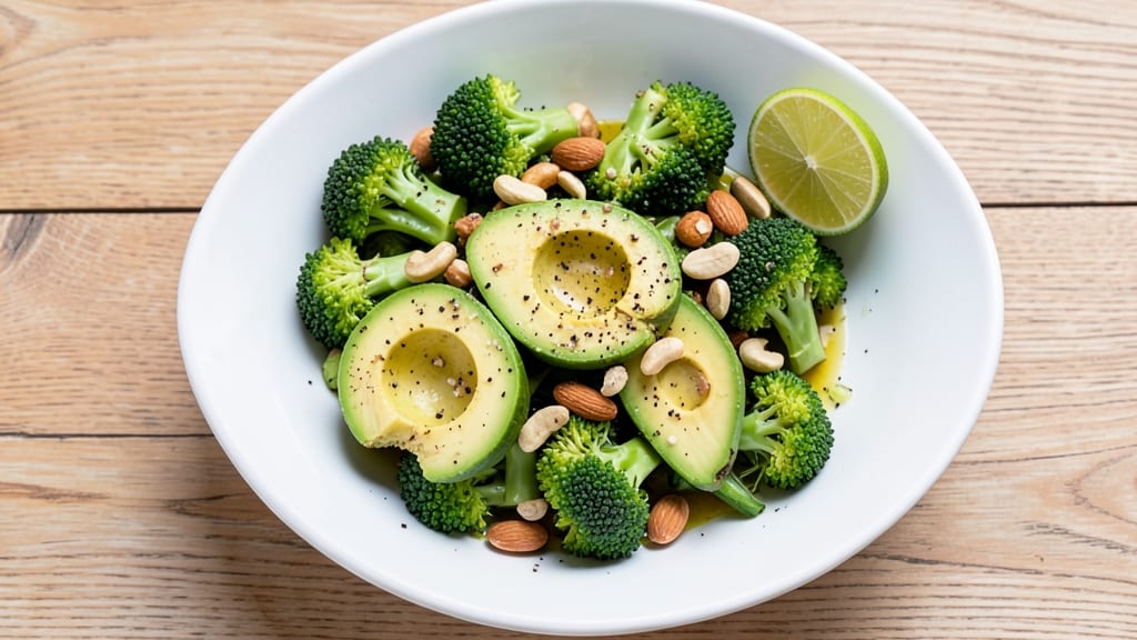 Avocado and Broccoli Salad Recipe: Creamy Lime Dressing With Crunchy Toasted Almonds