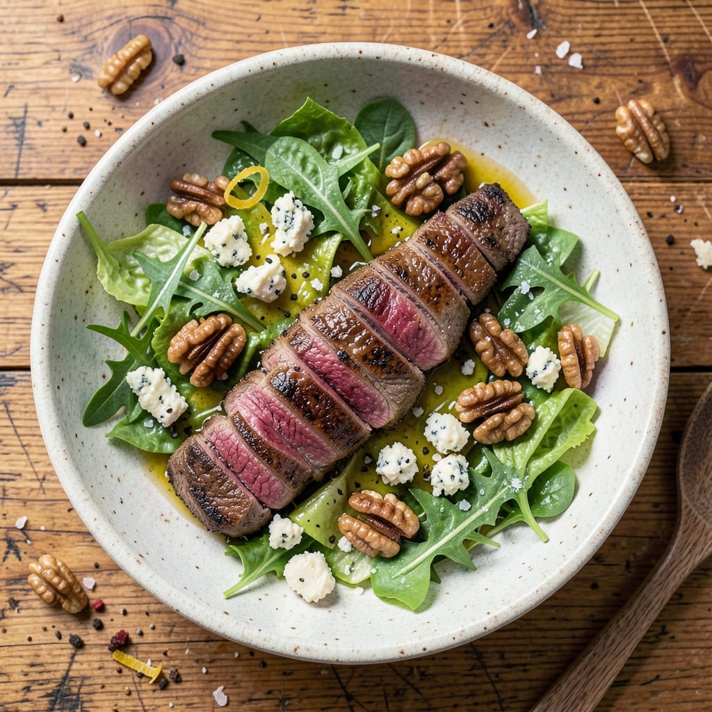 Amazing Steak Salad Recipe: Charred Ribeye Crunch With Creamy Blue Cheese