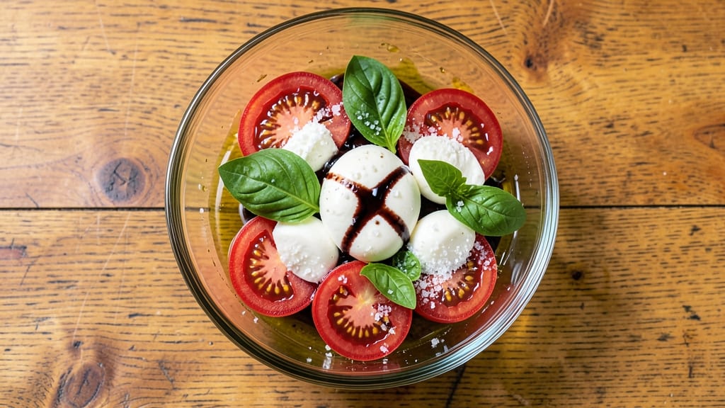 Caprese Salad Recipe With Small Mozzarella Balls: Bite-Sized Elegance With Fresh Basil Twist