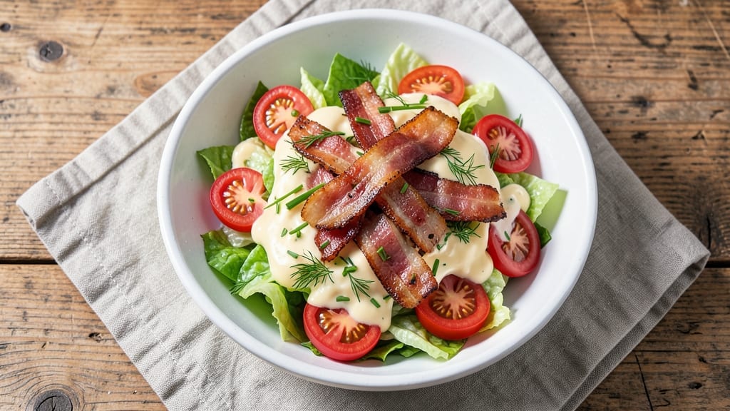 Blt Salad Recipe with Mayonnaise: Crispy Bacon Layers Over Creamy Herb Dressing