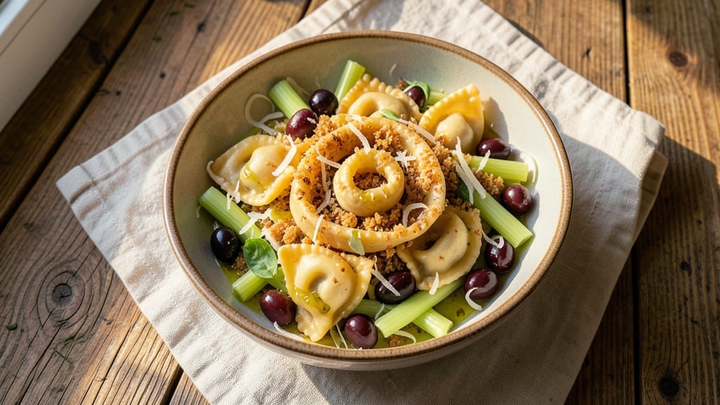Antipasto Tortellini Salad Recipe: Crispy Celery Crowns Over Cheese-Packed Bites