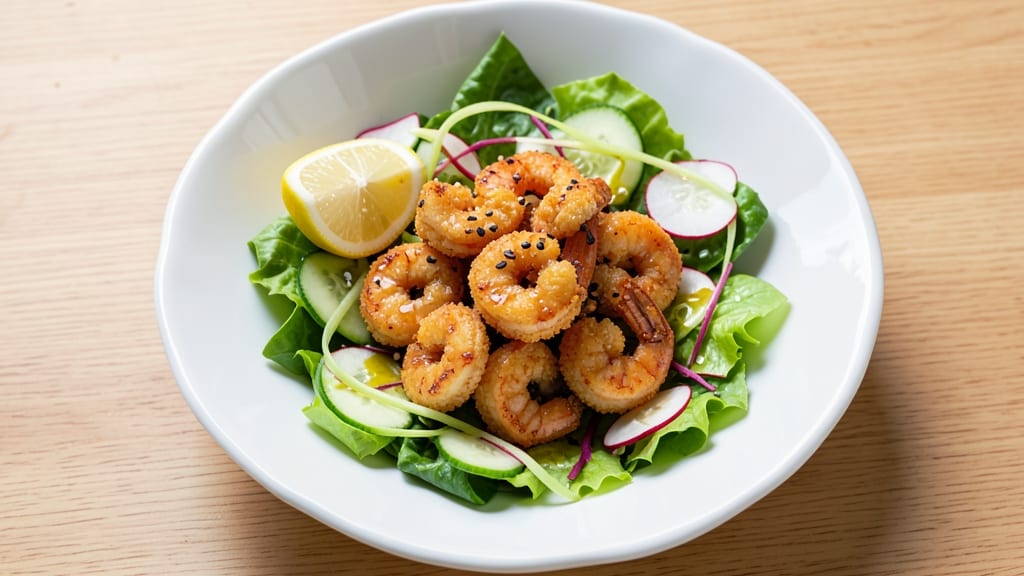 Breaded Shrimp Salad Recipe: Crispy Crunch Over Zesty Lemon Dill Dressing