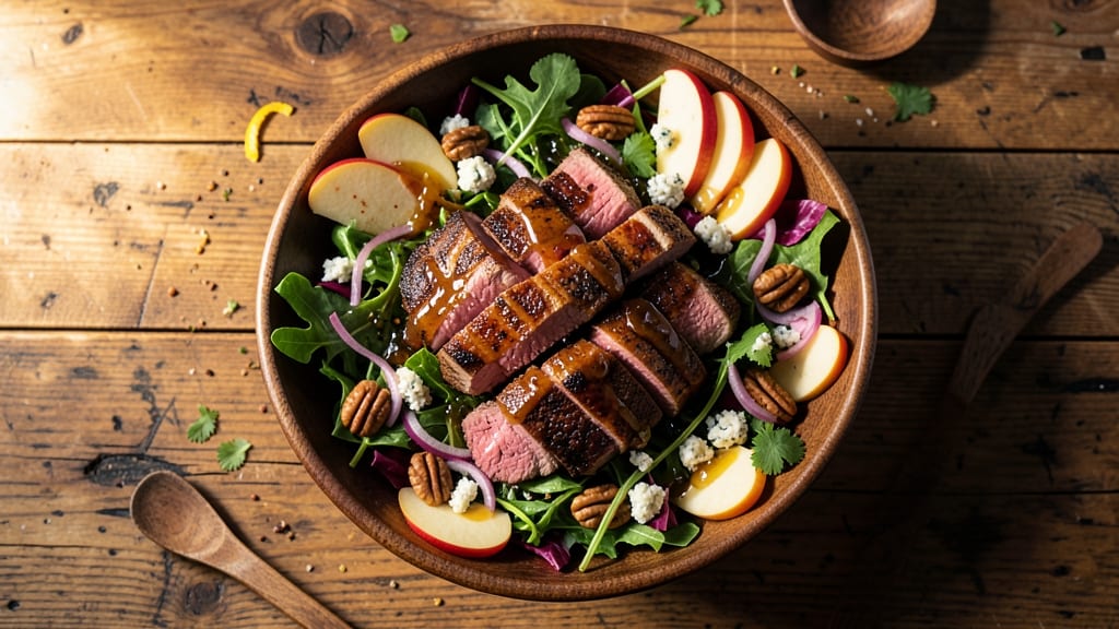 BBQ Tri Tip Salad Recipe: Smoky Steak Bites Over Crisp Celery Crowns