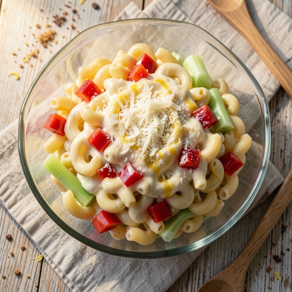 Albertsons Macaroni Salad Recipe: Pantry-Packed Crunch With Creamy Parmesan Twist
