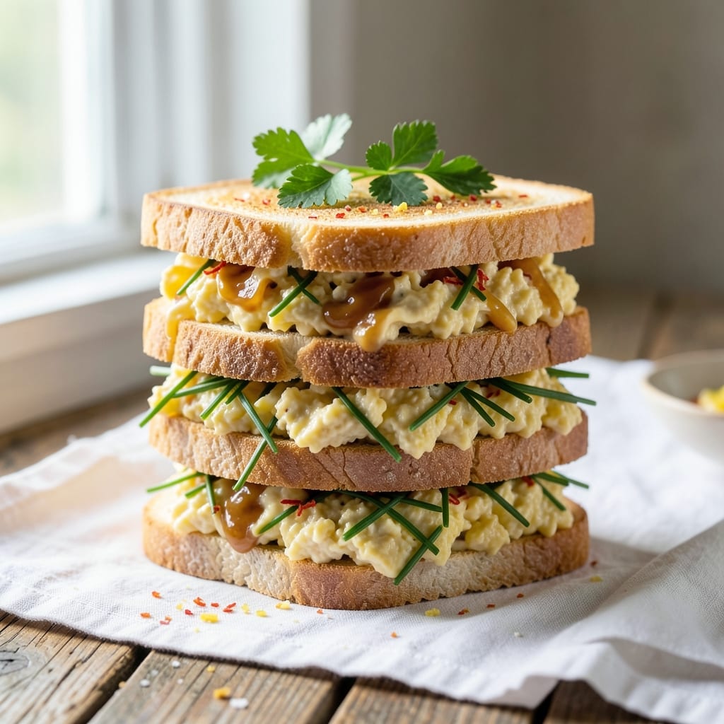 Afternoon Tea Egg Salad Sandwiches Recipe: Crispy-Crusted Elegance in 5 Layers