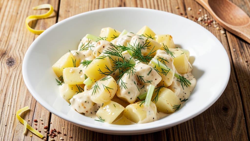 Canned German Potato Salad Recipe: Crunchy Celery Crowns Over Creamy Mustard-Dill Bliss