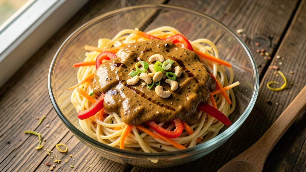 Asian Spaghetti Salad Recipe: Crunchy Noodles With Tangy Peanut Dressing