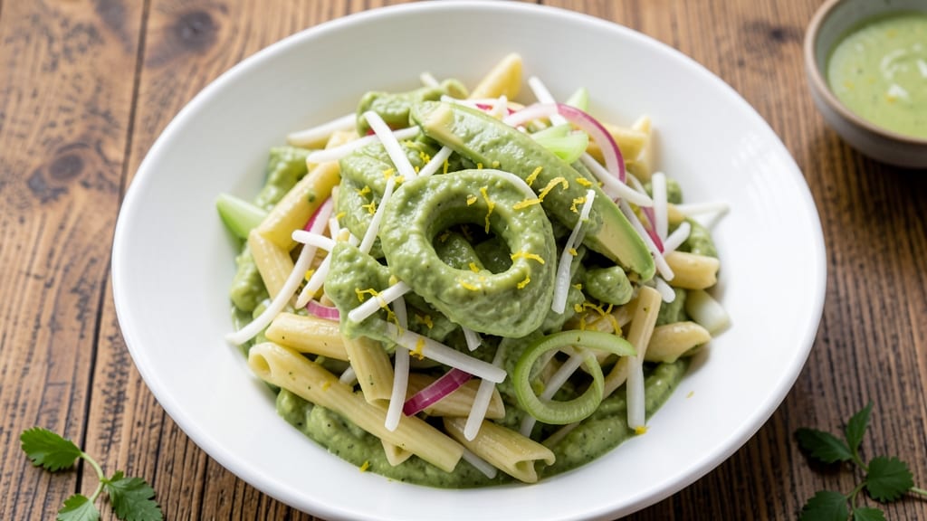 Avocado Macaroni Salad Recipe: Creamy Avocado-Lime Dressing With Celery Crunch