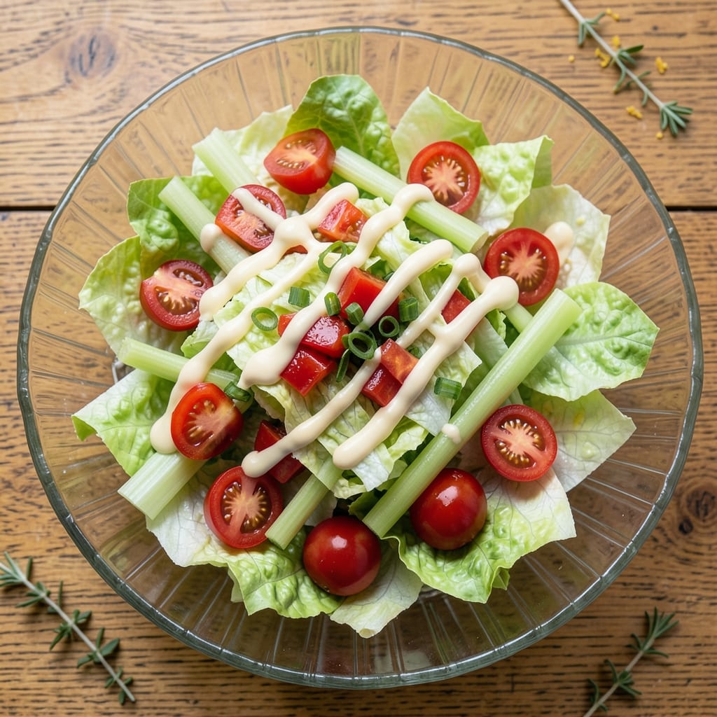 American Bar Salad Recipe: Celery-Crisp Croutons and Zesty Creamy Dressing