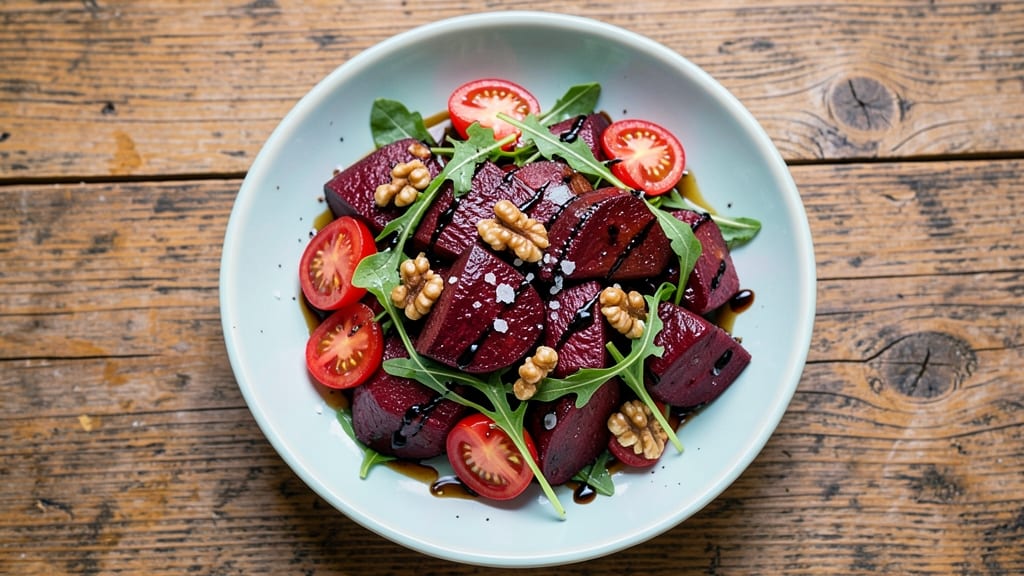 Beet and Tomato Salad Recipe: Earthy-Sweet Crunch With Balsamic Glaze