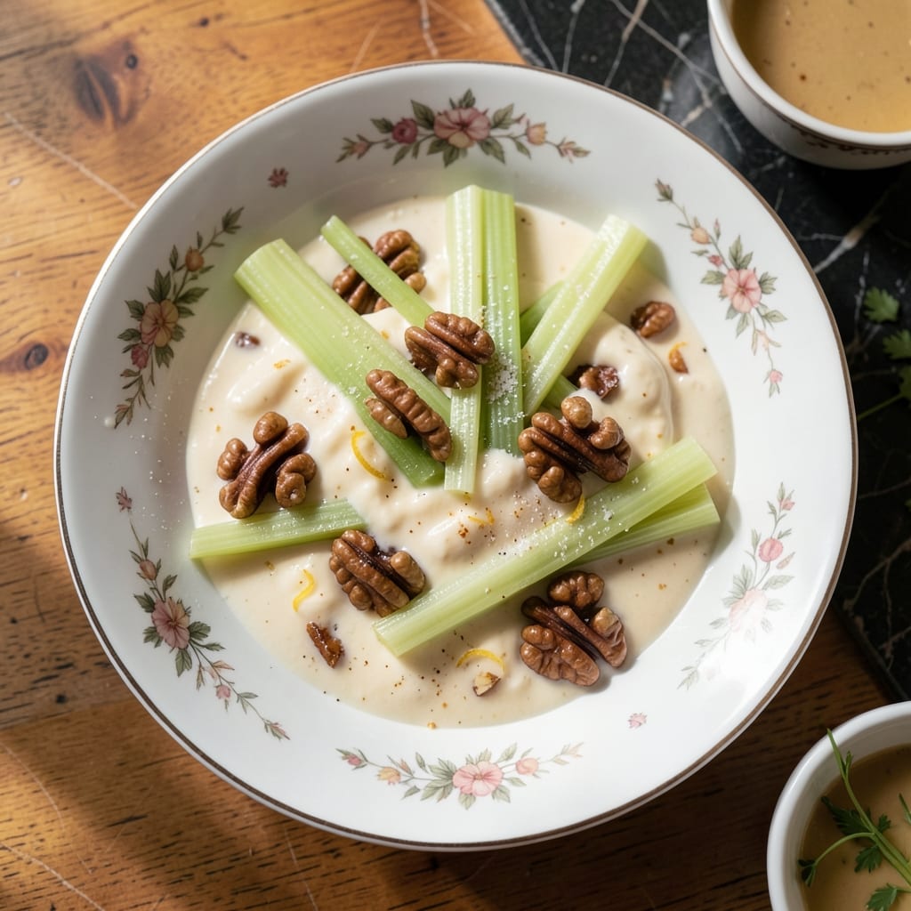 1910 Salad Recipe: Vintage Creamy Celery and Walnut Classic