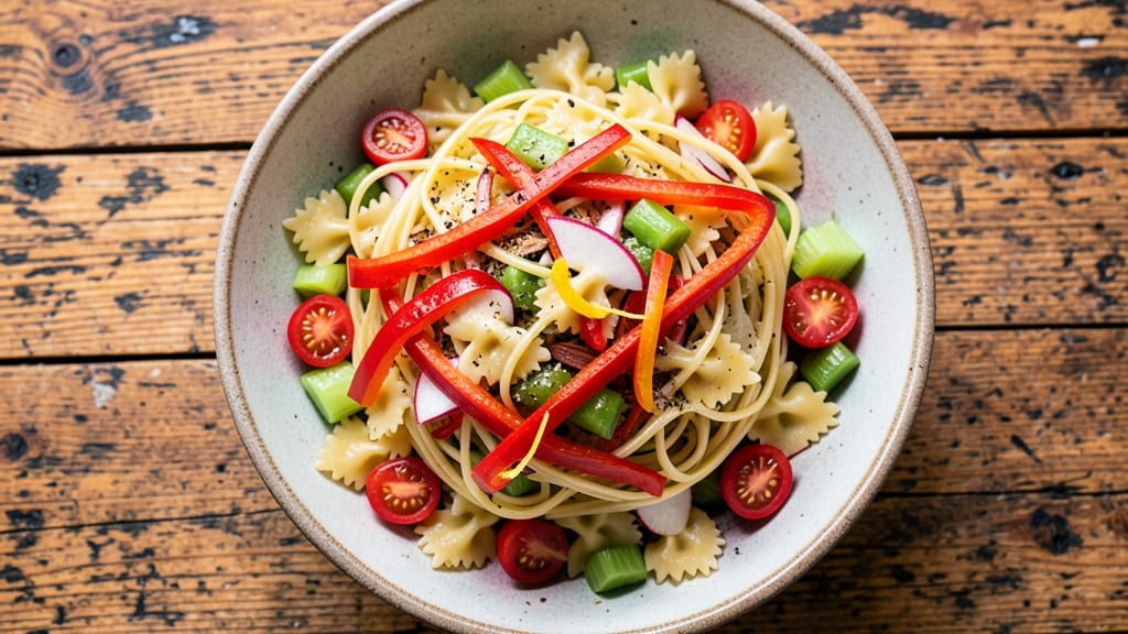 Best Vegetable Pasta Salad Recipe Ever: Crisp Celery Crowns Over Herbed Lemon Vinaigrette Bliss