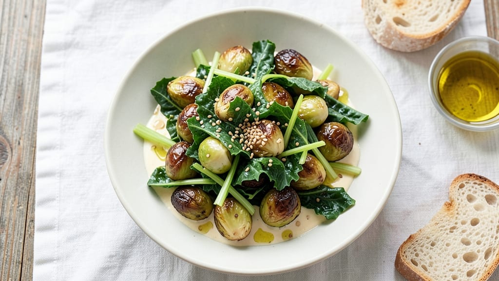 Brussels Sprouts and Kale Salad Cracker Barrel Recipe: Crispy Celery Crowns Over Creamy Ranch Bliss