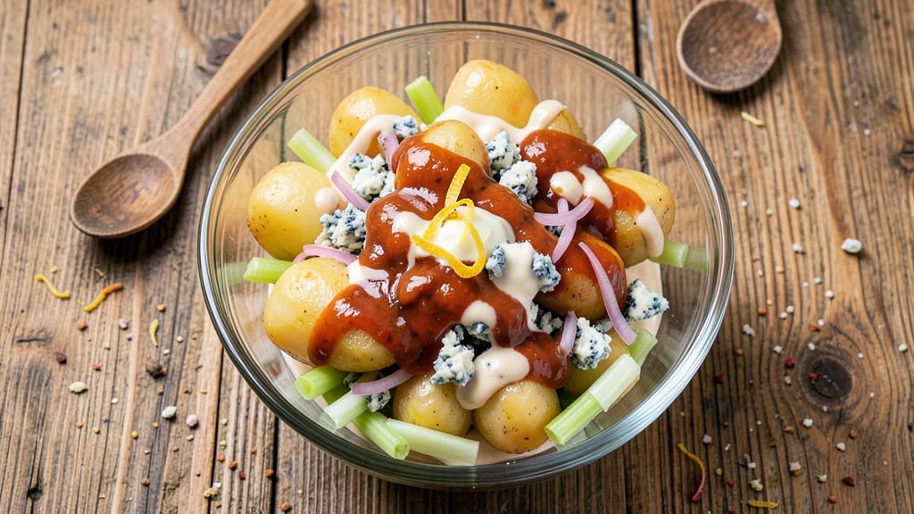 Buffalo Potato Salad Recipe: Spicy Kick and Creamy Ranch Fusion With Crisp Celery Crowns